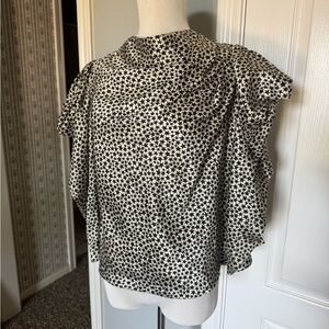 TopShop Black and White Star Print Women's Top in size 6